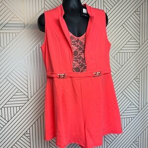 Orange Tuxedo Romper - Size: 3XL - Fashion Nova